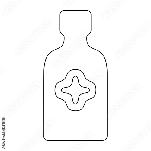 Medical bottle pharmacy health cross symbol outline clean vector icon