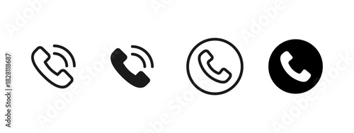 Phone icon. Ringing handset for call alerts and communication sign. Useful for contact pages, mobile apps and hotline tools symbol. Clear UI element and simple pictogram concept.