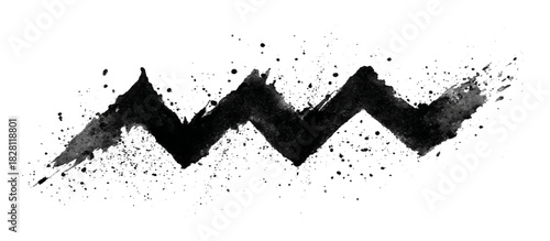 Vintage jig jag shapes artistic dots geometric elements elegant drawing texture. decorative paint splashes ink splatters liquid drops water stains and grunge splats vector.