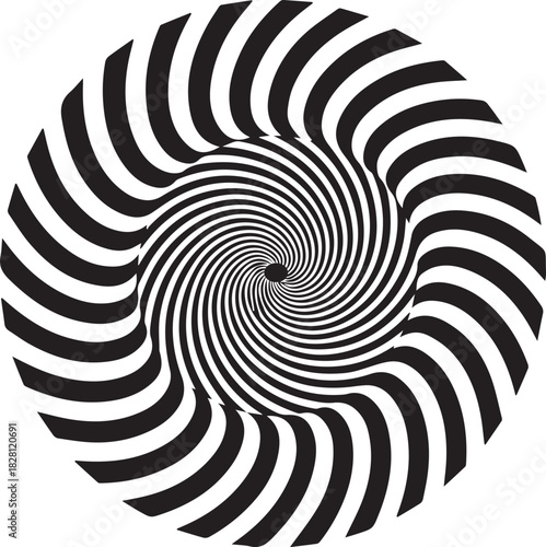 Black and White Spiral Hypnosis Optical Illusion