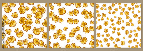 Vector Caramel Popcorn seamless patterns