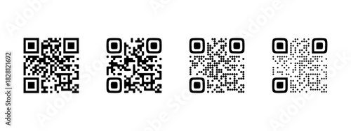 QR code icon. Digital barcode for mobile scanning and quick access vector. Modern matrix pattern for links, payments and authentication systems sign. Clean tech concept pictogram.