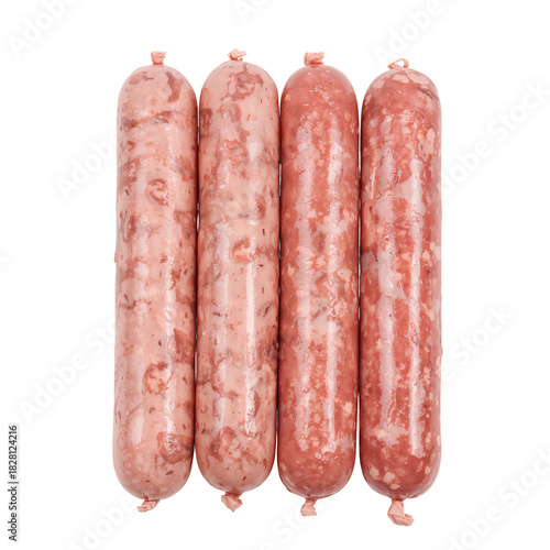 Freshly Packaged Sausages Ready for Grilling at a Local Market in Summer
