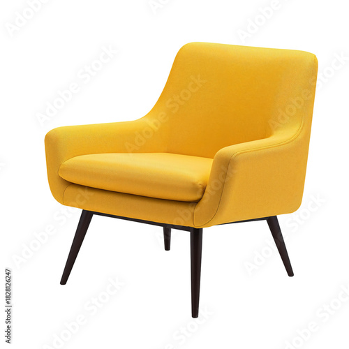 Stylish Yellow Armchair With Mid-Century Modern Design Suitable for Home Decor
