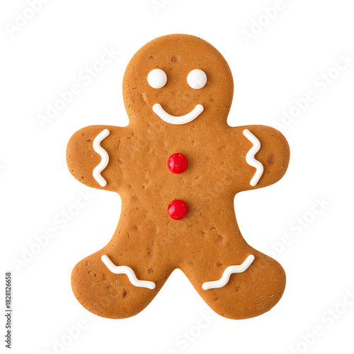 Happy Gingerbread Man With White Icing Decorations for Festive Cheer