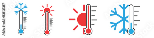 Cold and Hot Icon Vector. Cold and Hot Icon Vector.
