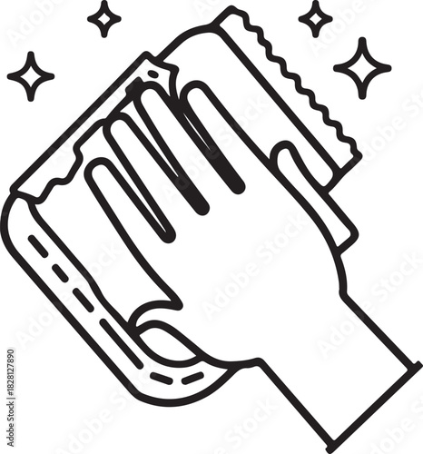 cleaning hand wiping icon vector
