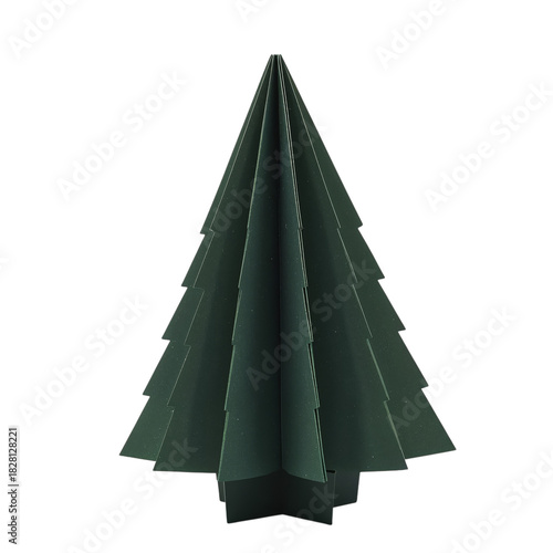 Paper Christmas Tree Decoration in Green Showcasing a Clean Design