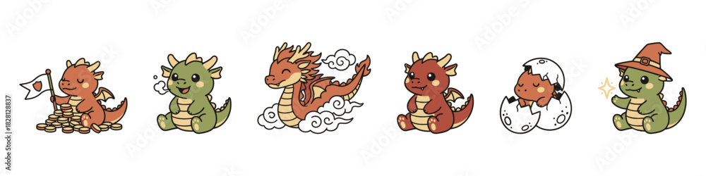 Naklejka premium cartoon dragon