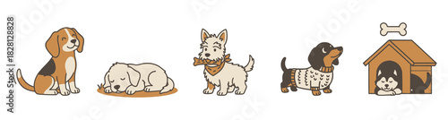 cartoon dogs set