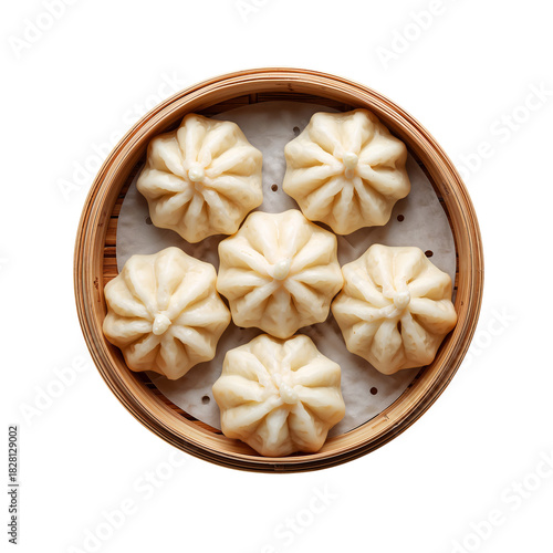 Steamed Dumplings Arranged in a Bamboo Steamer During a Cozy Dining Experience