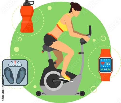 Exercise Bike and Fitness Concept