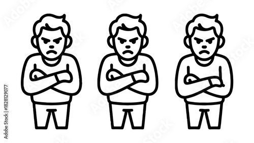 Three Angry Figures with Crossed Arms.