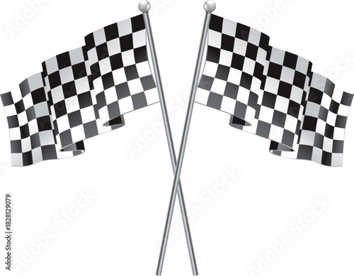Racing Checkered Flags Finish