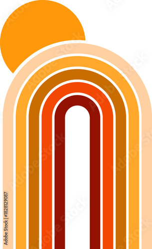 Boho Rainbow Sun and Moon Abstract Home Decor