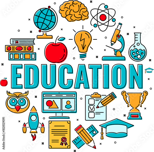 Distance Education Typography Banner