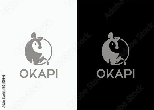 Minimalist Okapi Animal Logo Design