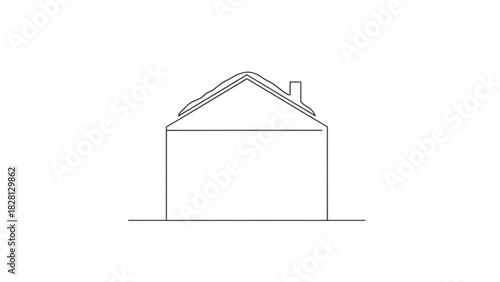 Modern minimalist house line drawing, perfect for real estate branding, architectural designs, or simple home concepts, ideal for logos and icons