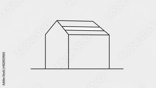 Minimalist house outline for architectural plans, home design concepts, construction blueprints, real estate marketing, or modern logo designs with clean aesthetic