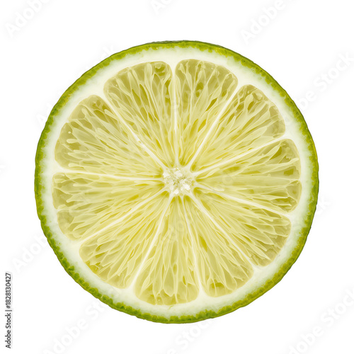 Freshly Cut Lime Showing Juicy Segments and Vibrant Green Rind Perfect for Cu...
