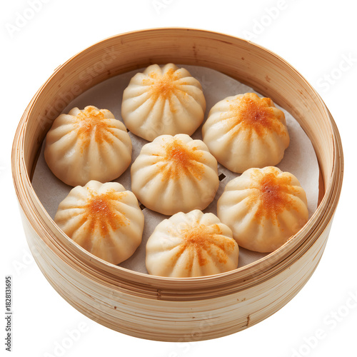 Steamed Dumplings Arranged in a Bamboo Steamer Served Fresh for a Delightful ...