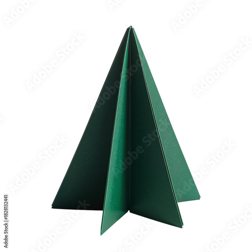 Creative Green Origami Tree Designed for Holiday Decorations and Crafts