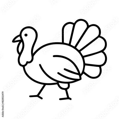 Turkey walking vector line icon on a white background
Vector line icon on a white background