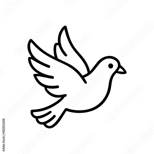 Flying dove vector line icon on a white background
Vector line icon on a white background