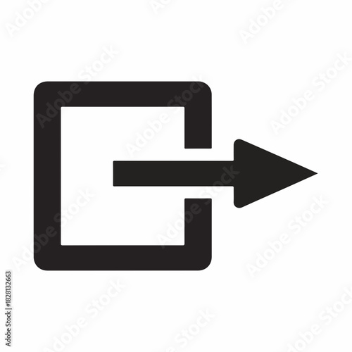 Icon symbol representing sharing or exporting content with a directional arrow. Simple visual design illustrates common action of sharing information or media.