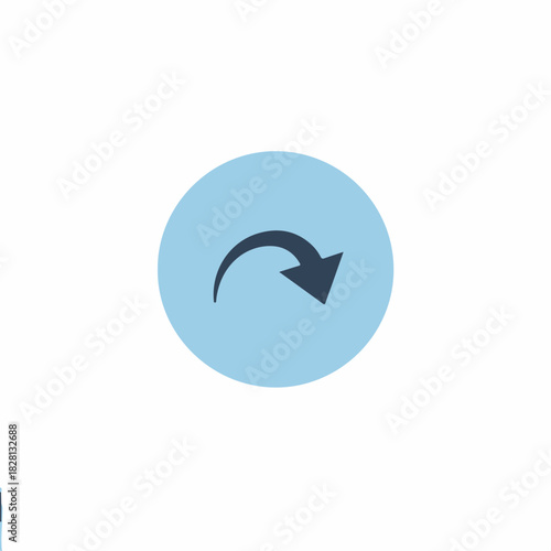 Free Download Circular blue icon with arrow symbol representing return or refresh action. This image emphasizes the concept of feedback and interaction in digital interfaces, - GFXLoad
