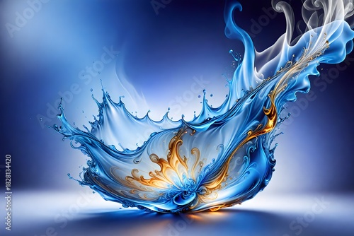 water splash isolated on black