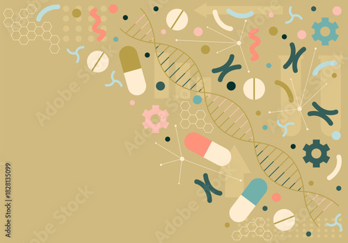 Biomedicine. Pharmacogenomics. DNA Genetic Engineering In Medicine. Genomics Research Concept