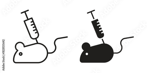 Animal testing icons. Black and White Vector Icons. can be used web and mobile