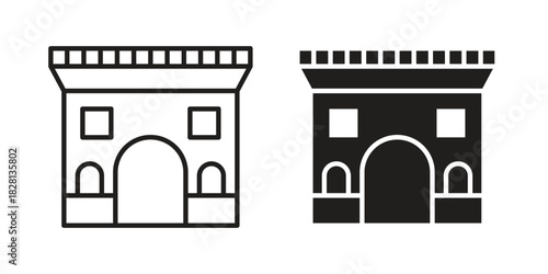 Arc de Triomphe icons. Black and White Vector Icons. can be used web and mobile