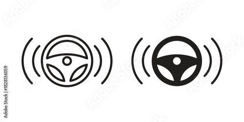 Autopilot icons. Black and White Vector Icons. can be used web and mobile