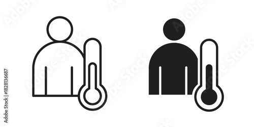 Body temperature icons. Black and White Vector Icons. can be used web and mobile