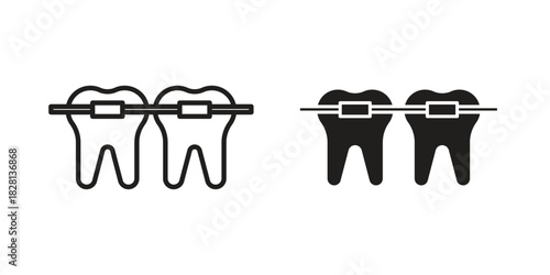 Braces icons. Black and White Vector Icons. can be used web and mobile