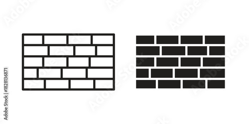 Brickwall icons. Black and White Vector Icons. can be used web and mobile