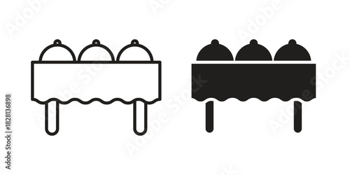 Buffet icons. Black and White Vector Icons. can be used web and mobile