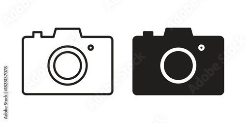 Camera icons. Black and White Vector Icons. can be used web and mobile