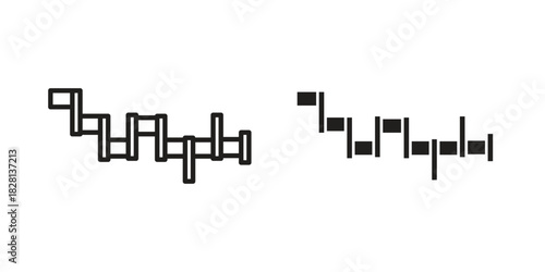 Car crankshaft icons. Black and White Vector Icons. can be used web and mobile