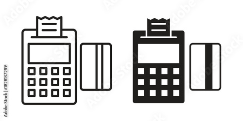 Card machine icons. Black and White Vector Icons. can be used web and mobile