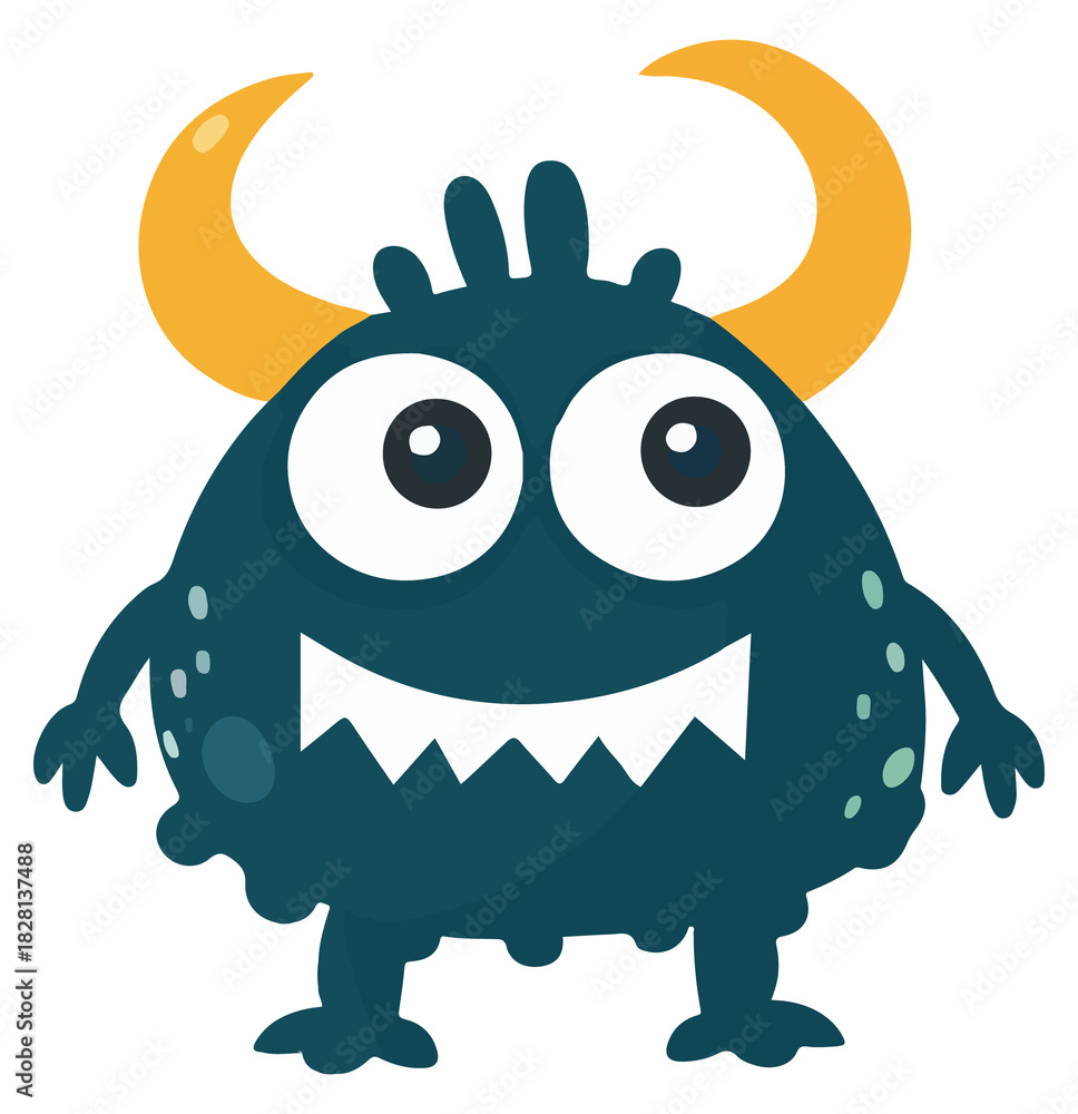Fototapeta premium PNG cute cartoon monster character element, transparent background