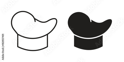Chef hat icons. Black and White Vector Icons. can be used web and mobile