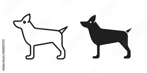 Chihuahua dog icons. Black and White Vector Icons. can be used web and mobile