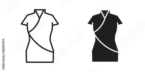 Chinese dress icons. Black and White Vector Icons. can be used web and mobile