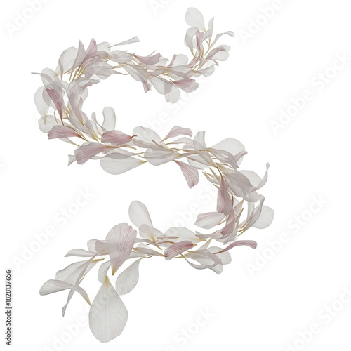 Delicate Floral Garland with Gold Accents on Soft Background