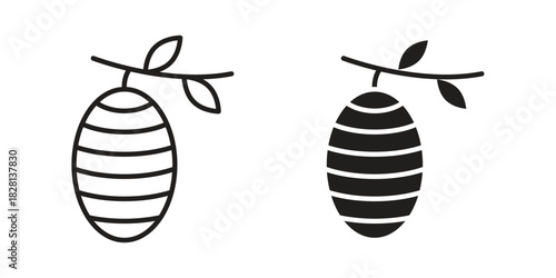Cocoon icons. Black and White Vector Icons. can be used web and mobile