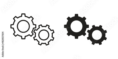 COGS icons. Black and White Vector Icons. can be used web and mobile