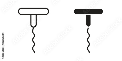 Corkscrew icons. Black and White Vector Icons. can be used web and mobile